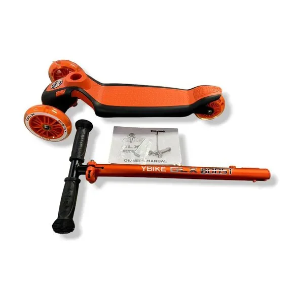 $122 YBike Red GLX Boost Kid Kick Light-Up Scooter Adjustable Steering Handle - Picture 5 of 7